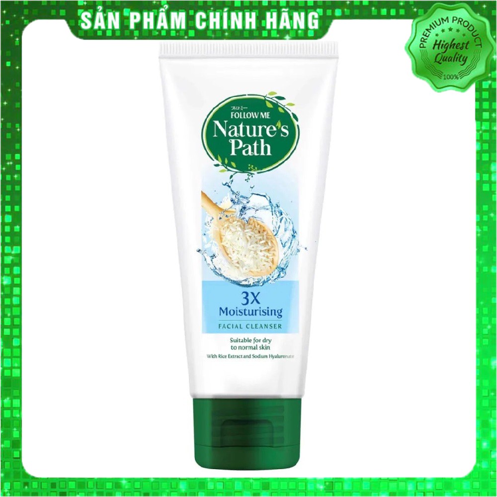 Sữa Rửa mặt Dưỡng ẩm Sâu vượt trội gấp 3 lần Follow Me - chiết xuất mầm gạo - 160g