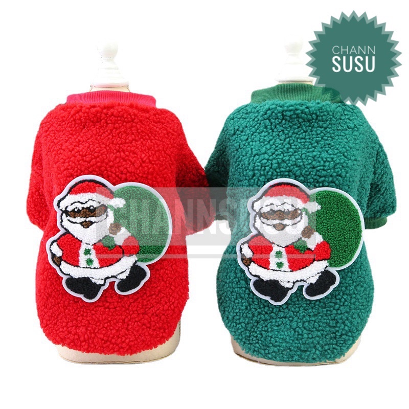 ÁO CHÓ MÈO - Áo 2 chân lông sần cây thông noel tuần lộc ông già tuyết cho chó mèo thú cưng