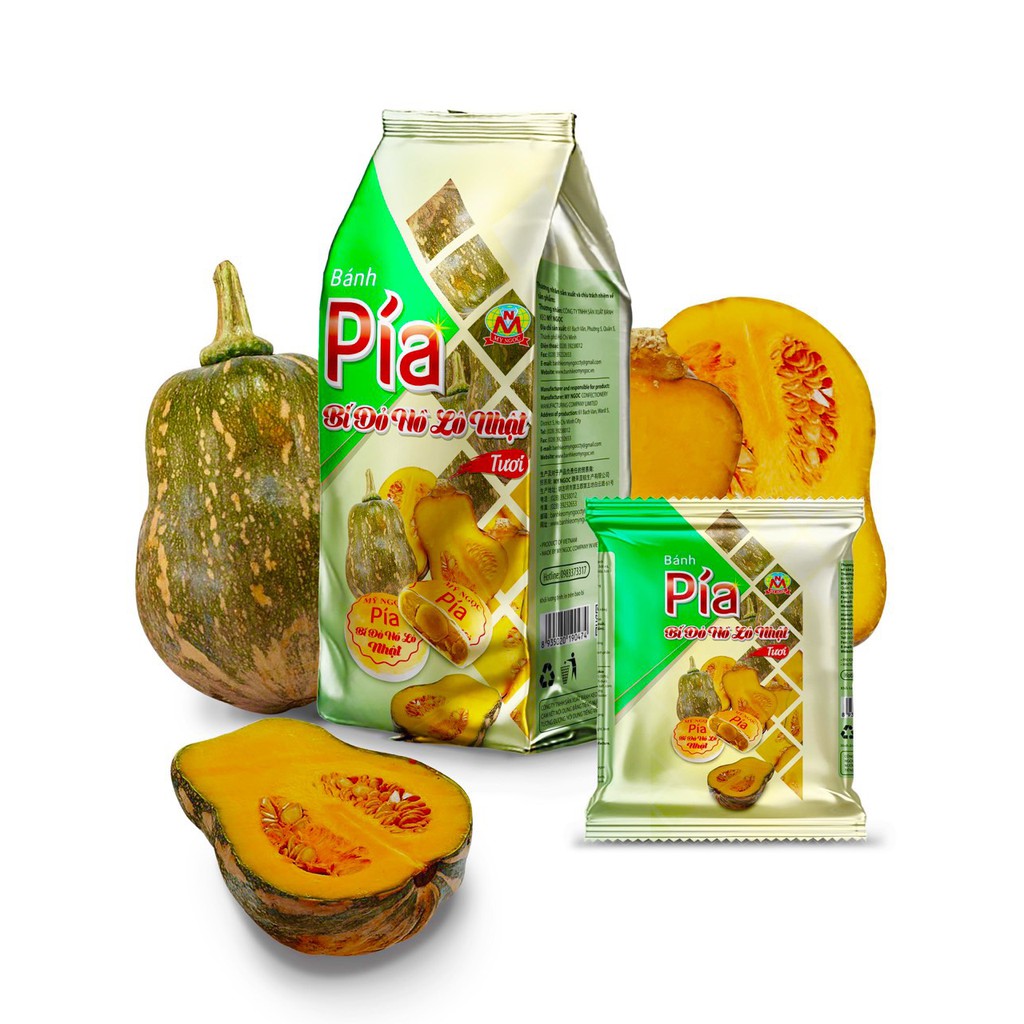 380g Bánh pía BÍ ĐỎ hồ lô NHẬT tươi, KHÔNG CÓ sầu riêng, 1 BÁNH có 1/2 TRỨNG MUỐI, có vitamin A & CHẤT XƠ lợi SỨC KHỎE