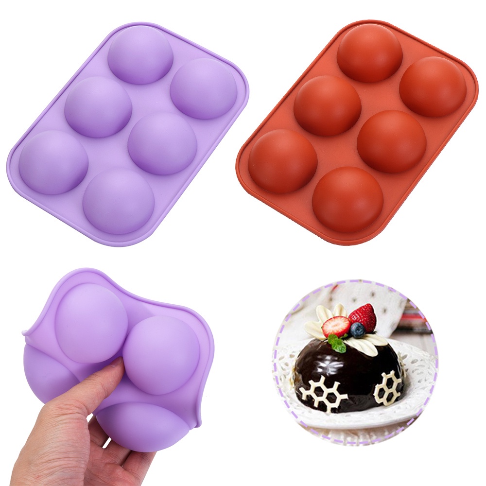 Khuôn silicone làm bánh hình bán nguyệt 6 ngăn không dính