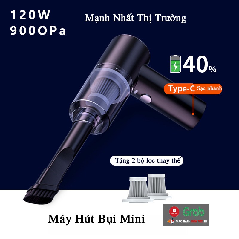 Máy Hút Bụi Mini Cầm Tay Không Dây HELLOLEIBOO 9000PA Sạc Nhanh TYPE - C Có Đèn LED cho Ô Tô, Xe Hơi, Gia Đình MHB04