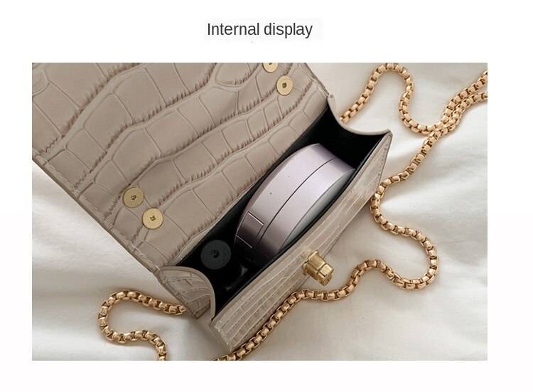 Túi đeo chéo IELGY dáng vuông họa tiết da cá sấu cá tính trẻ trung thời trang dành cho nữ