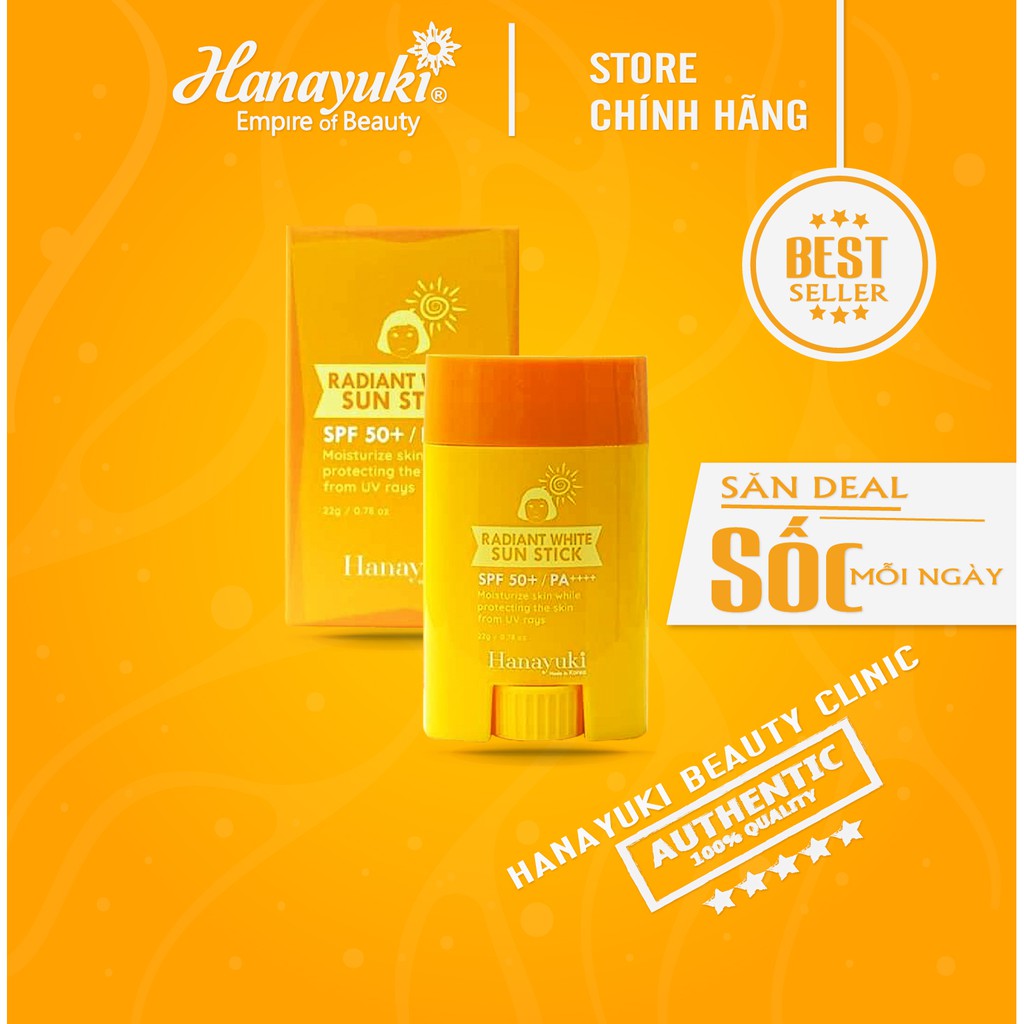 Kem chống nắng dạng thỏi trắng da Hanayuki Radiant White Sun Stick Korea SPF 50++++ Chính hãng 100%