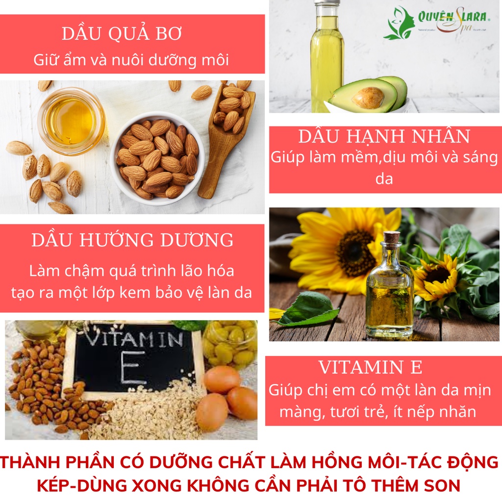 Gel Dưỡng Môi Lipbalm Herber Quyên Lara Giúp Dưỡng Ẩm,Làm Dịu Mềm Và Hồng Môi Chống Khô Nẻ Tuýp 25ml