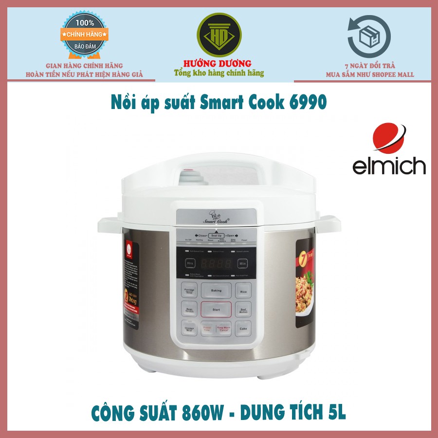 Nồi áp suất DUNG TÍCH 5L Smartcook 6990 Hàng Chính Hãng