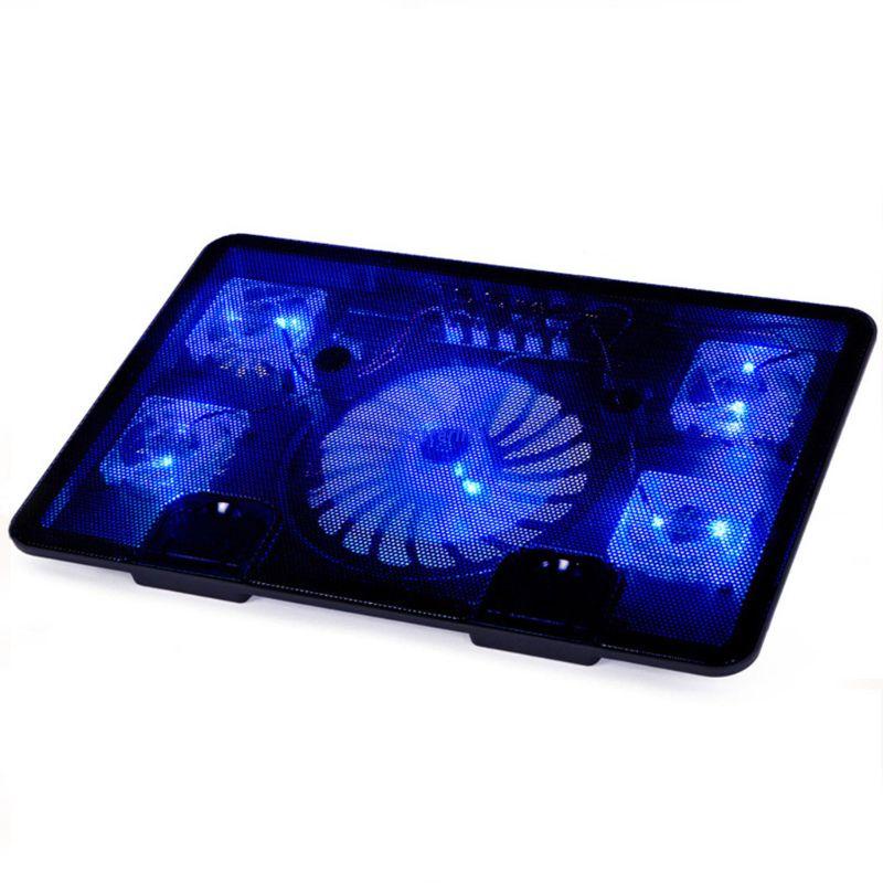 Giá Đỡ Laptop 5 Quạt Tản Nhiệt 2 Cổng Usb 14 Inch 15.6 Inch Có Thể Điều Chỉnh