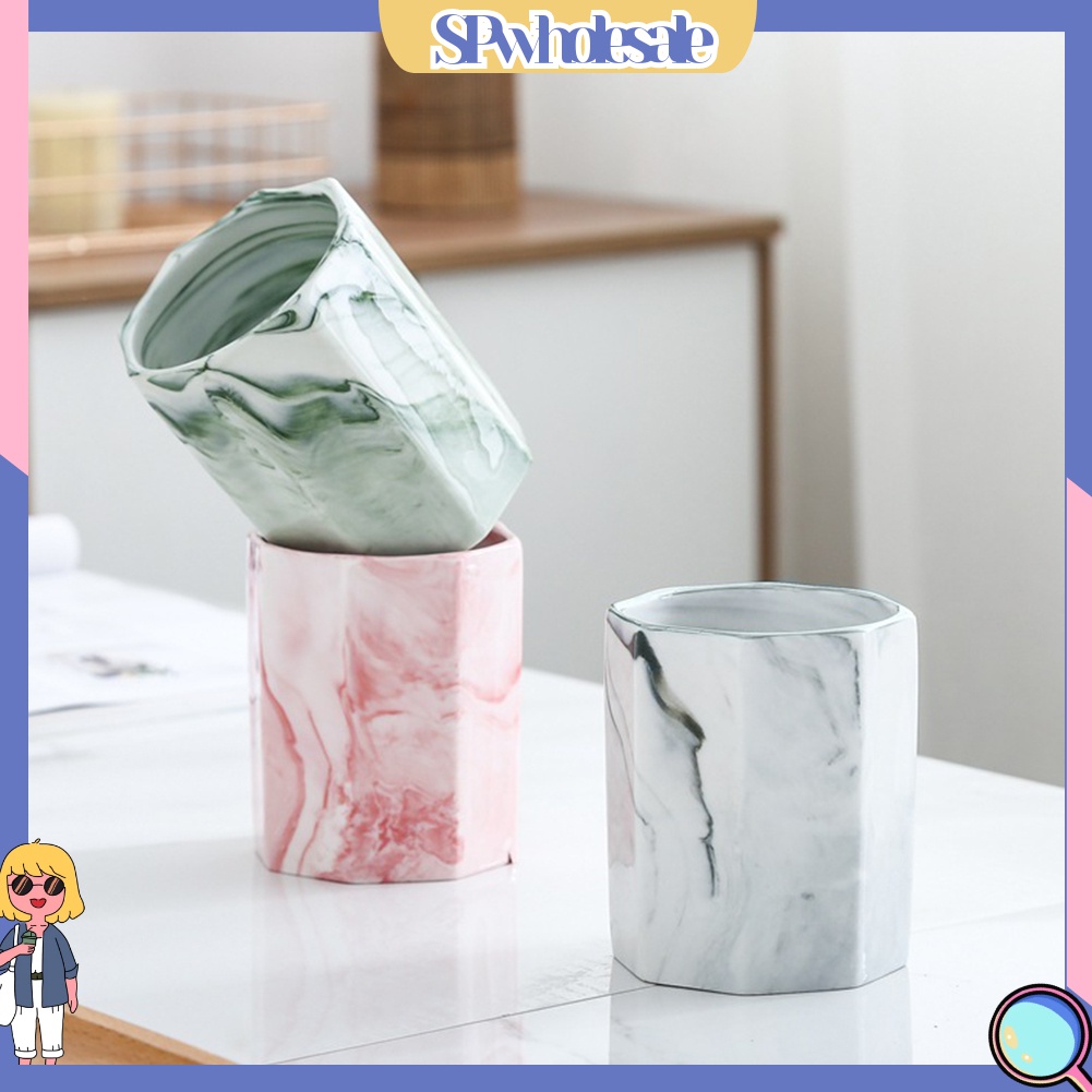 Lọ Đựng Cọ Trang Điểm/Bút Viết Để Bàn Tiện Lợi Bằng Chất Liệu Gốm