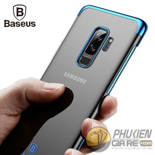 Ốp Lưng Baseus Glitter Cho Samsung Galaxy S9 Plus/ S9+ Viền Màu Lưng Trong Cứng