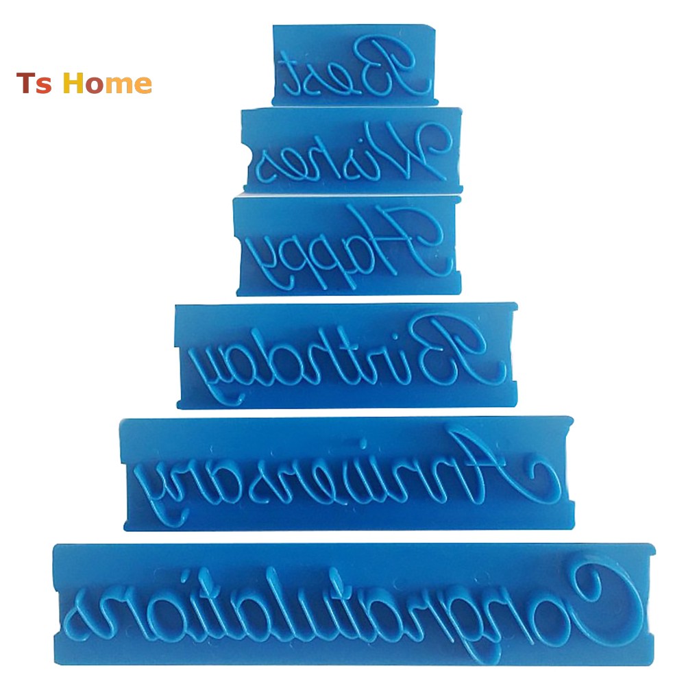 Set 6 Khuôn Làm Bánh / Sô Cô La Hình Chữ Blessing DIY
