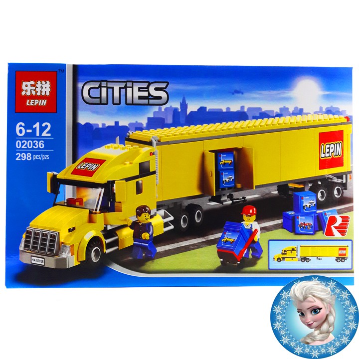 Bộ Lego xếp hình Ninjago City Xe Container Vàng. Gồm 298 chi tiết. Lego Ninjago Lắp Ráp Đồ Chơi Cho Bé.