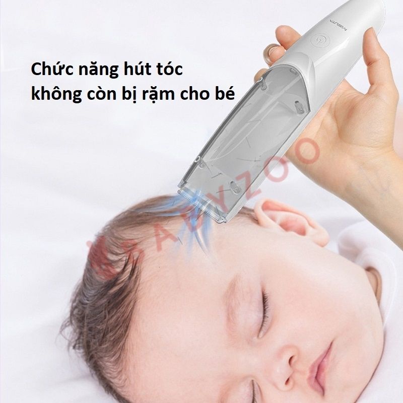 Tông đơ cắt tóc cho bé mini có hút tóc MISUTA cho trẻ em sơ sinh và cả gia đình full phụ kiện bảo hành 6 tháng Babyzoo