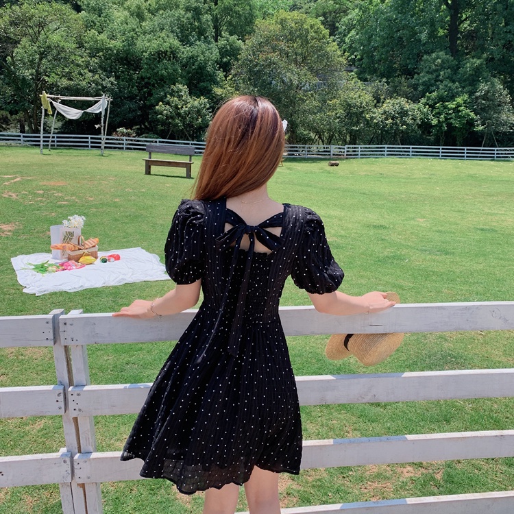 Đầm Cổ Chữ V Họa Tiết Chấm Bi 44932