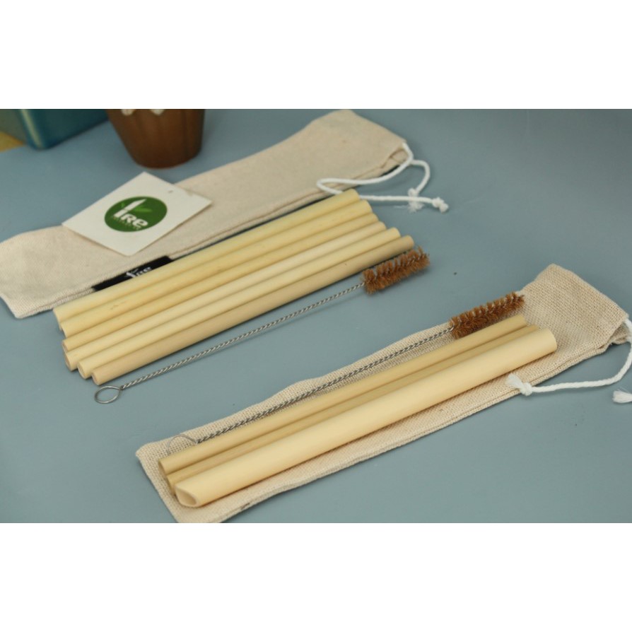 Túi 6 ống hút tre /3 ống hút tre kèm cọ rửa | BigBuy360 - bigbuy360.vn