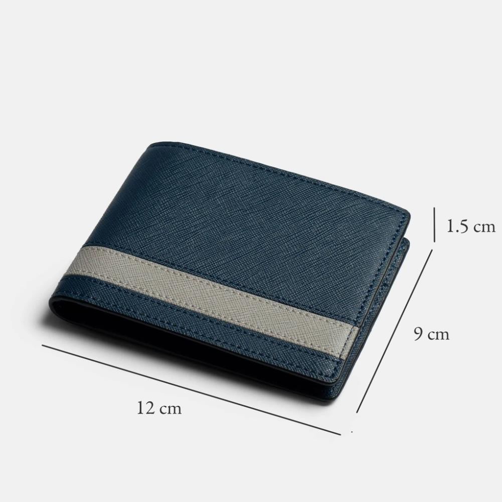 VÍ NGẮN GẬP DA Bóp COSMOS Da Saffiano Nhập Khẩu Cao Cấp Chống Thấm Nước Unisex Nam Nữ Leonardo