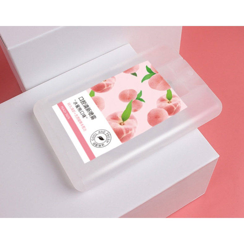 Xịt Thơm Miệng Heyxi Vị Đào, Bạc Hà Thơm Mát Xịt thơm miệng chiết xuất từ thảo dược thiên nhiên kháng khuẩn FEY BEAU A45