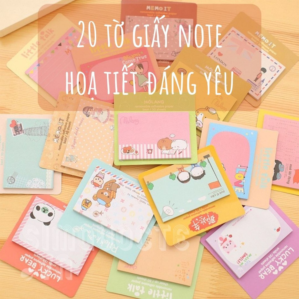 [Được chọn mẫu] Giấy Note Giấy Ghi Chú Hoạ Tiết Đáng Yêu ST28