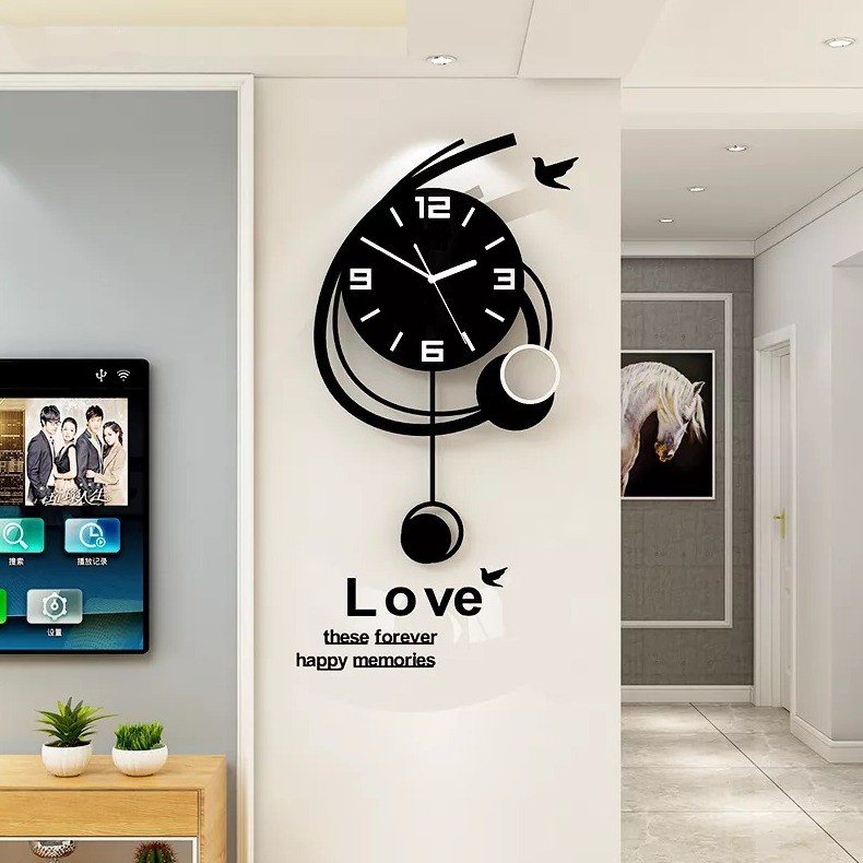 Đồng hồ treo tường quả lắc CL042 🕘🕘🕘 - Sang trọng & Hiện Đại - Kích thước: 30x52, 40x72 cm
