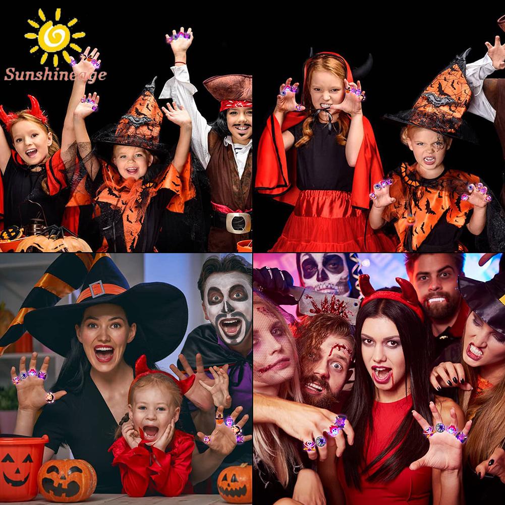 Nhẫn Đèn LED Phát Sáng Họa Tiết Hoạt Hình Giáng Sinh Chất Lượng Cao Dành Cho Trẻ Em