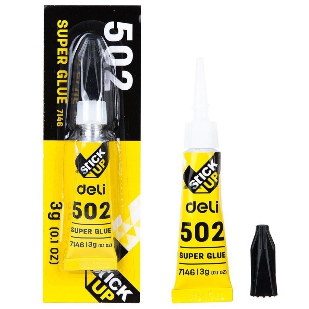 Keo dán 502 đa năng dán giày dép, dán túi xách, dán gốm sứ siêu chắc  Deli E7146 3g(1 Lọ)