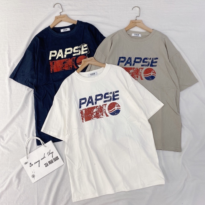 Áo Thun Papse AH125 Mác 3158 Form To Rộng Unisex Hàng Quảng Châu Loại 1
