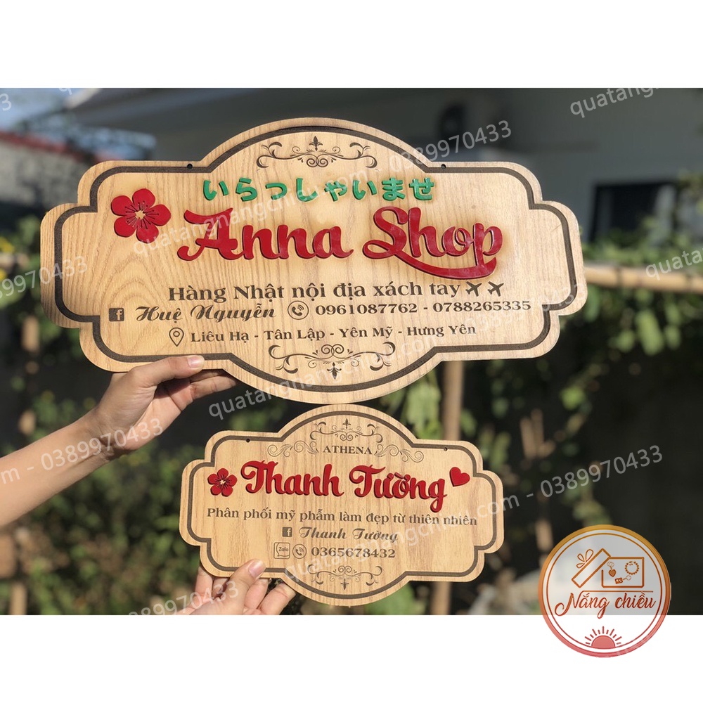 [BIỂN GỖ DECOR] - Bảng hiệu gỗ thiết kế và khắc thông tin shop theo yêu cầu