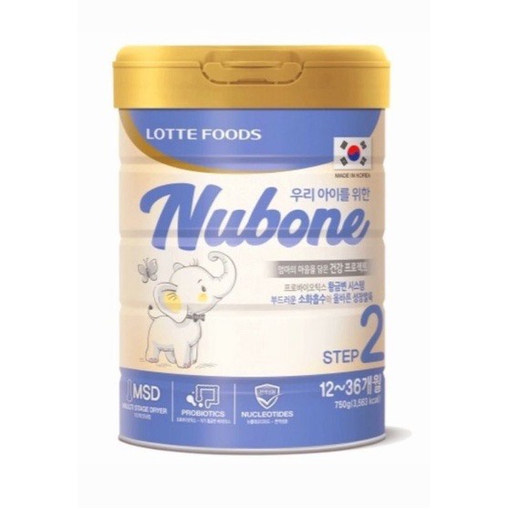 Sưa bột Nubone Step 1,2 và Plus+ loại 750g nhập khẩu nguyên lon từ Hàn Quốc