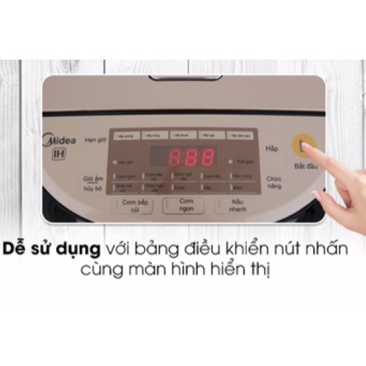 Nồi cơm điện cao tần Midea 1.5 lít MB-HS4007 - Lòng nồi bằng sắt cấu tạo 5 lớp dày chắc, bề mặt phủ chống dín