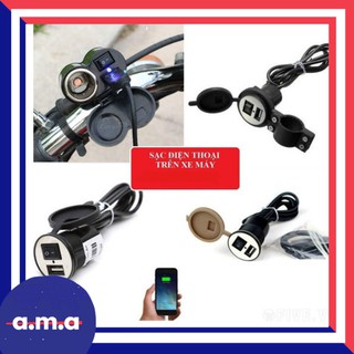 Bộ sạc điện thoại gắn bình sạc trực tiếp cho xe máy