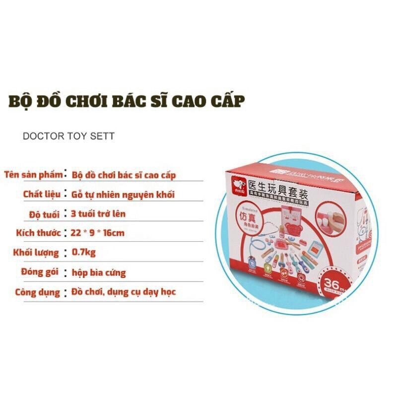 ĐỒ CHƠI BÁC SĨ GỖ CAO CẤP CHO BÉ