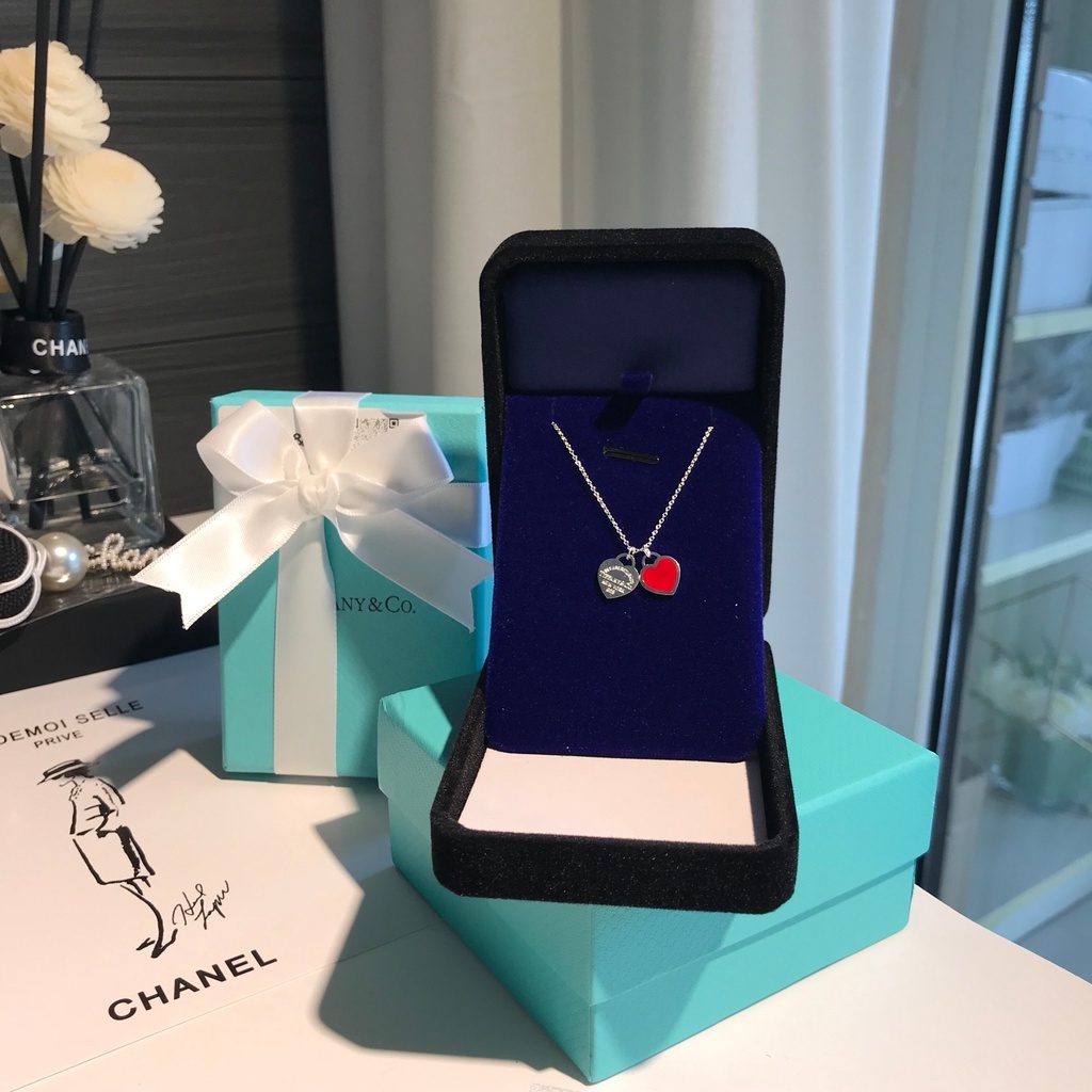 Vòng cổ Mạ Bạc 925 Mặt Hình Trái Tim Thời Trang Dành Cho Nữ