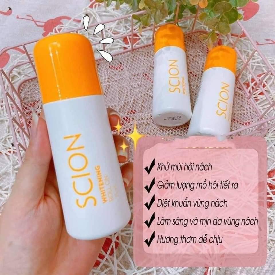 Lăn khử mùi Scion Nuskin. Giúp giảm thâm ngăn mồ hôi mùi hôi nách làm sáng da  tay không làm ố vàng áo 75ml