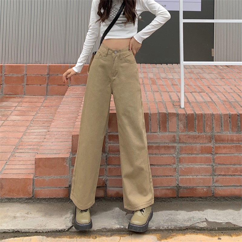 Quần Jeans Nữ Lưng Cao Ống Rộng Thời Trang Hàn Quốc