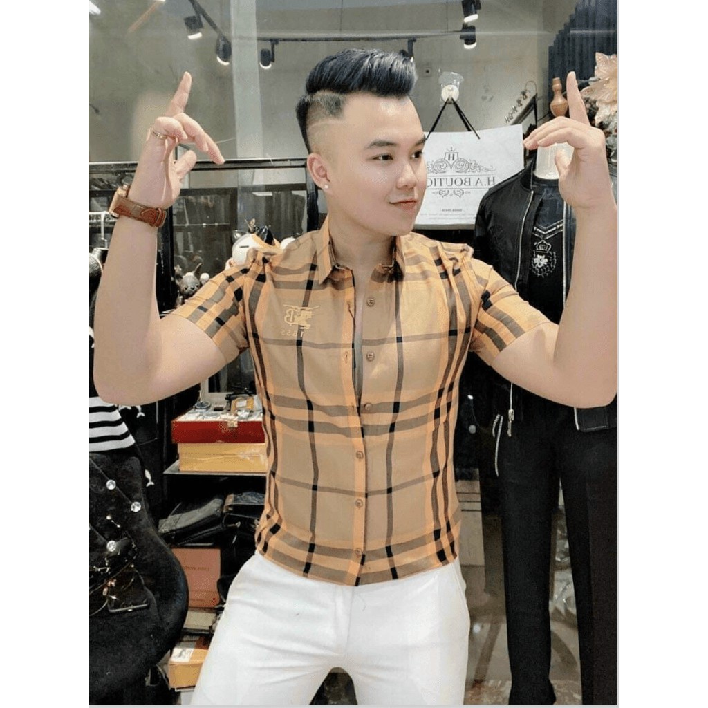 ÁO SƠ MI NAM NGẮN TAY FORM ÔM BODY CỰC CHẤT HK