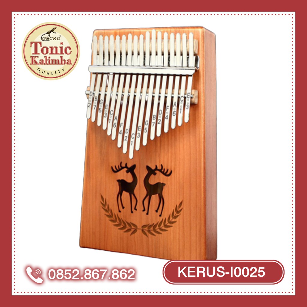 Đàn kalimba 17 phím KERUS-IME0025 Hai chú nai gỗ cây điệp