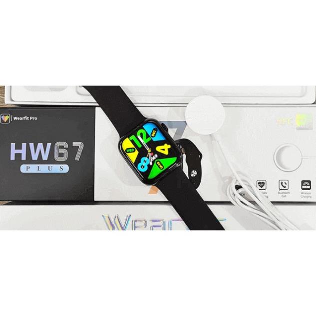 Đồng Hồ Thông Minh Hw67 Plus Bản Thép Màn Hình Tràn Viền Siêu Cân Cảm Ứng Mượt - BẢO HÀNH 12 tháng