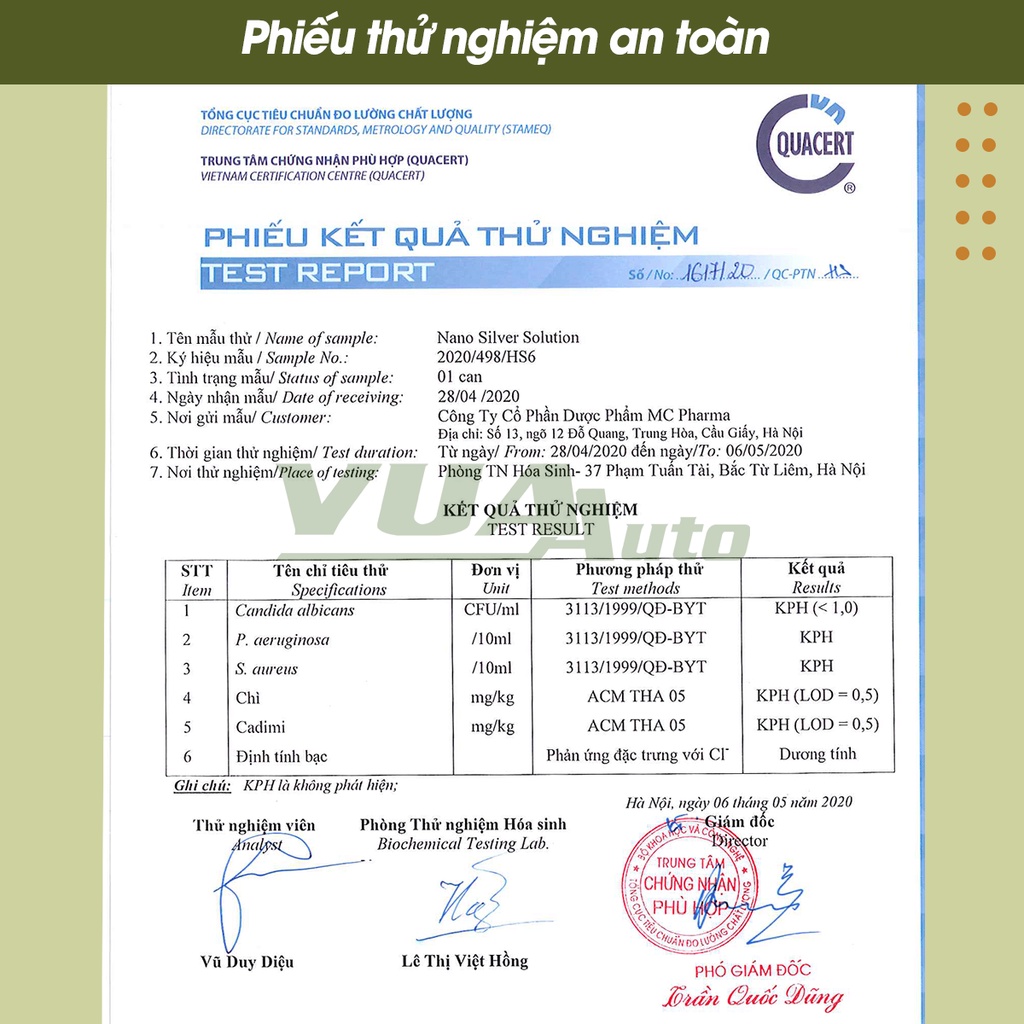 Dung dịch Nano Bạc diệt khuẩn khử mùi Mc Pharma dùng cho máy phun tạo khói xông xe ô tô sát khuẩn phòng ở can 1 lít