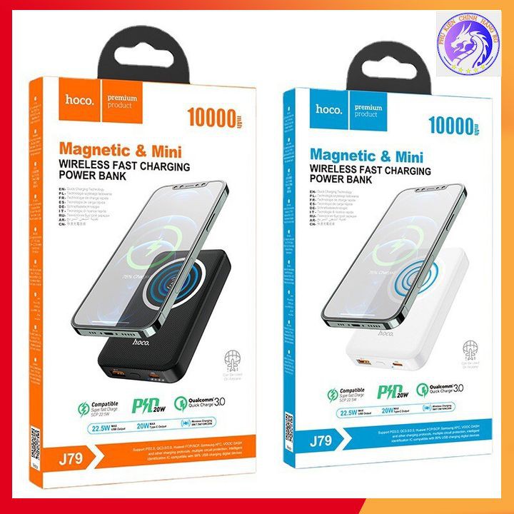 Pin Sạc Dự Phòng Sạc Nhanh PD20W QC3.0 Hoco J79 Kiêm Sạc Không Dây 10000mAh - Bảo Hành 12 Tháng