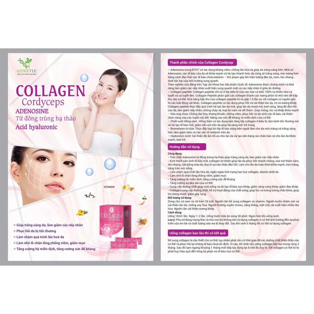 Nước uống trắng da Collagen Cordyceps [Viện Hàn Lâm, Hộp 20 gói] | BigBuy360 - bigbuy360.vn