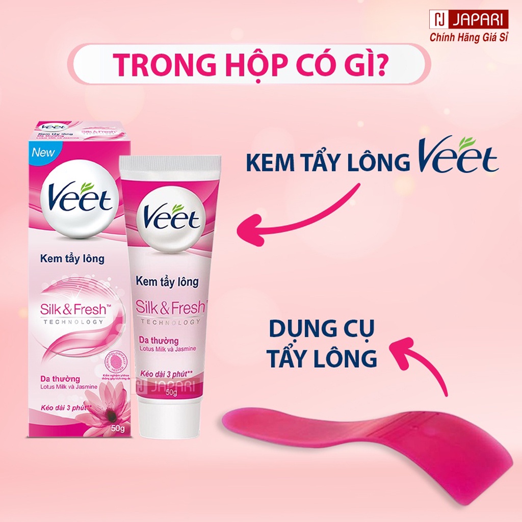 Kem Tẩy Lông Veet CHÍNH HÃNG- Tẩy Lông Vùng Kín Bikini, Nách, Lông Chân Tay Mặt Da Nhạy Cảm - Wax Lông Cho Nam Nữ Japari