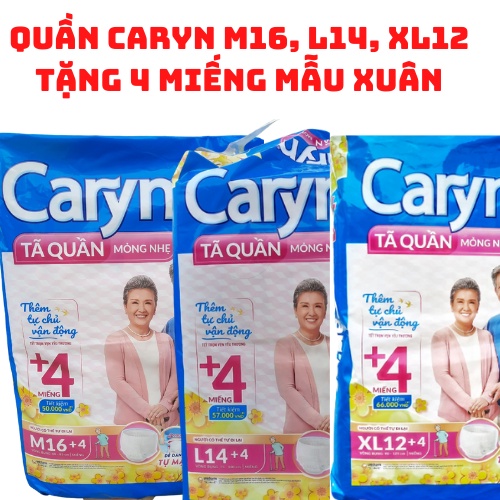 [TẶNG 4 MIẾNG]Tã quần người lớn caryn mỏng nhẹ size M16,caryn L14,XL12 chống tràn,bĩm quần caryn dành cho người già