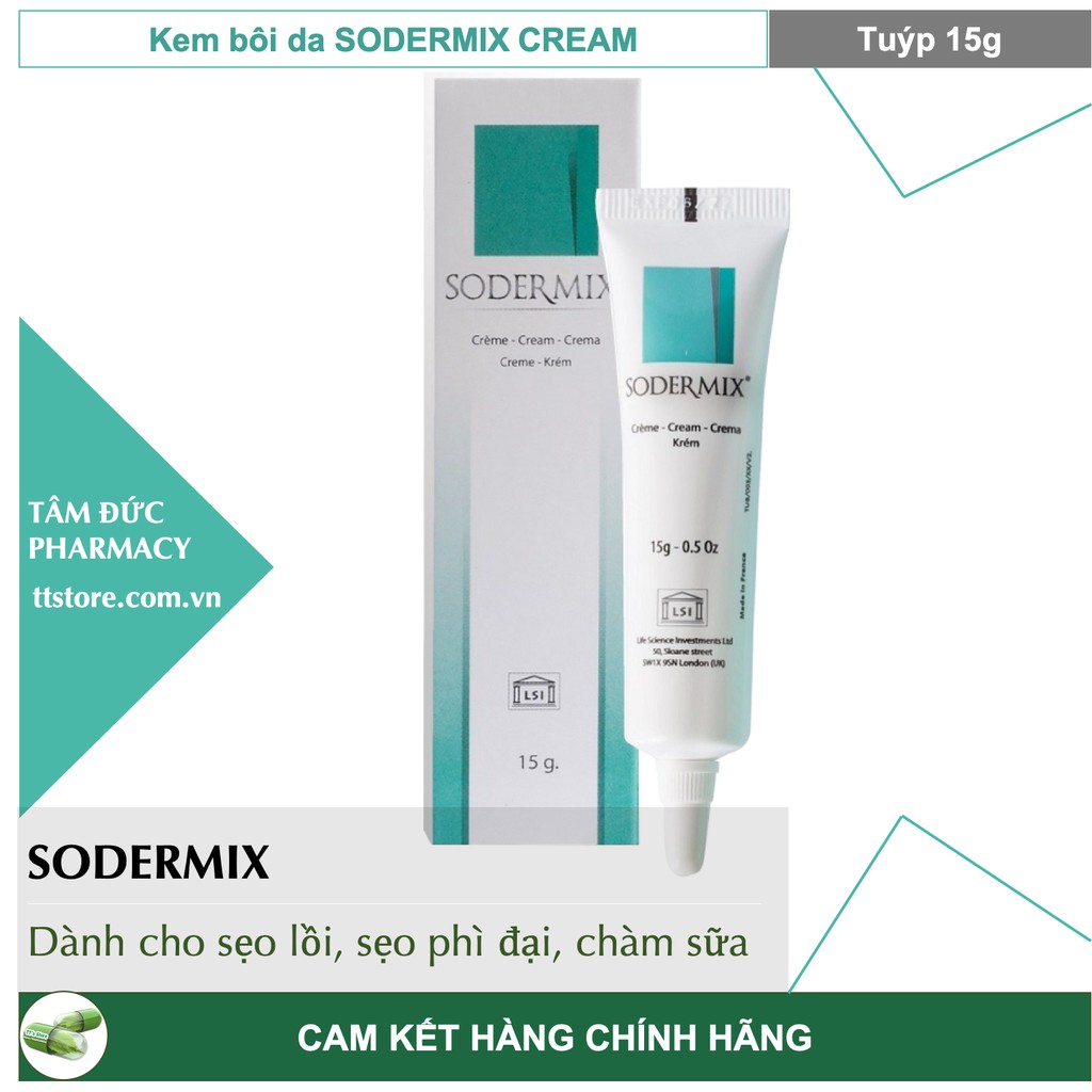 Sodermix [Tuýp 15g] - Kem giảm sẹo lồi, sẹo phì đại Sodemix cream