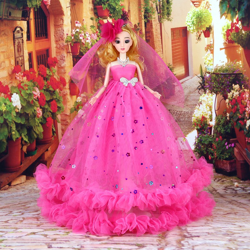 Búp Bê Barbie Mặc Đầm Cưới Cỡ Lớn Dễ Thương Cho Bé Gái