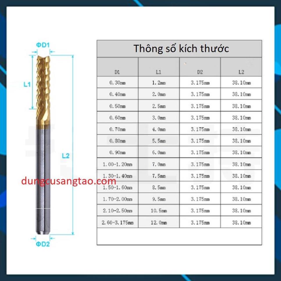 Mũi phay quả dứa phay mạch in, khoan PCB, SMT, CNC, khuôn mẫu, nhựa, đồng / Dao phay hợp kim 0.6mm-3mm Aoshi cao cấp