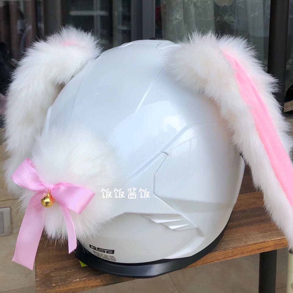 Phụ kiện hình tai thỏ trang trí mũ bảo hiểm đáng yêu cho nữ