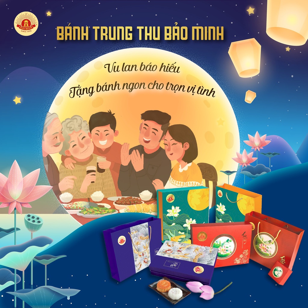 Bánh Trung thu Bảo Minh Sen Như Ý 4 bánh đặc biệt 480gr