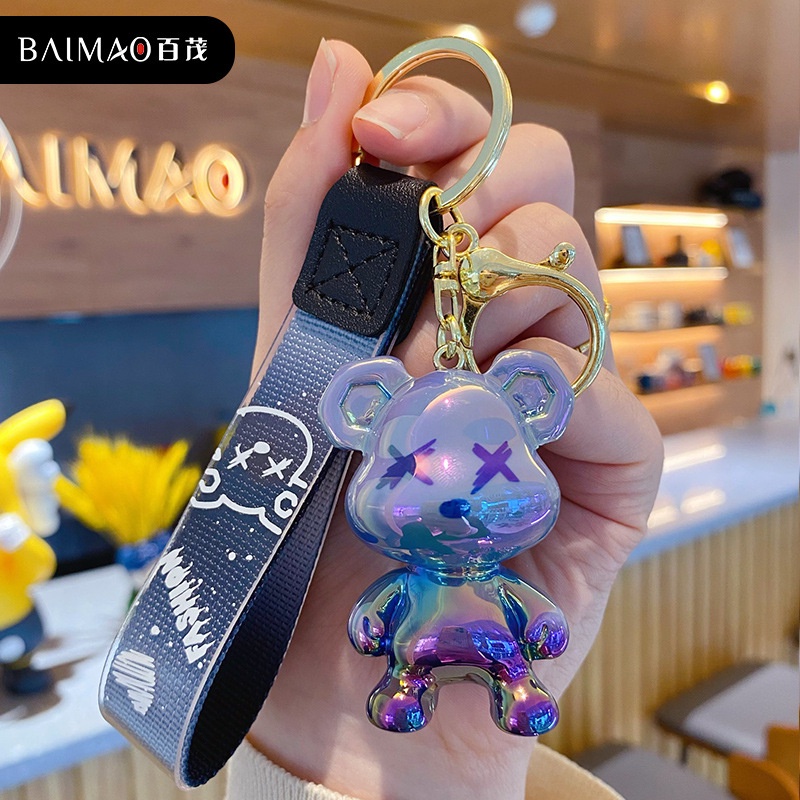 Móc khóa gấu mini sơn bóng cao cấp , móc khóa gấu dễ thương, móc khóa đôi phong cách Hàn Quốc