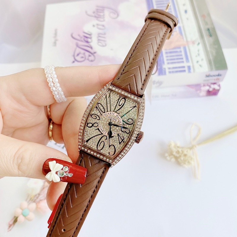 Đồng hồ nữ Guou full đá size 35mm
