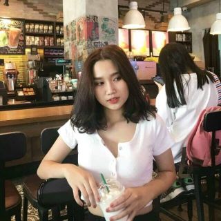 ÁO CROPTOP THUN GÂN 💖💖 NÚT BẤM