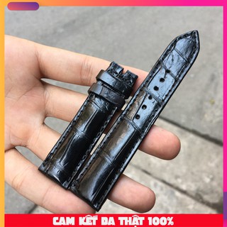 Dây đồng hồ da cá sấu màu đen