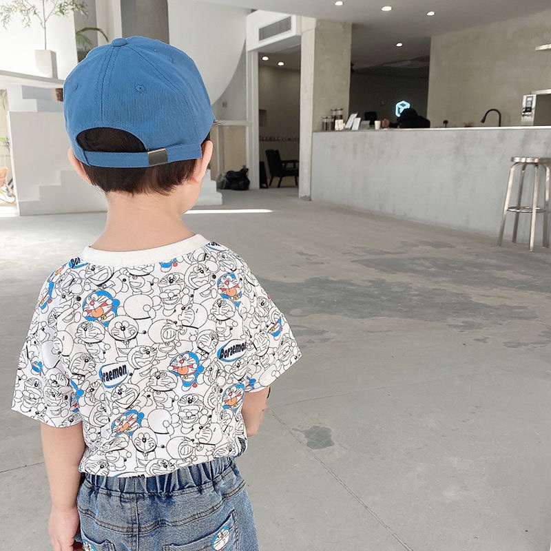 Áo thun trắng hoạ tiết Doraemon cho bé gái & bé trai  N01240